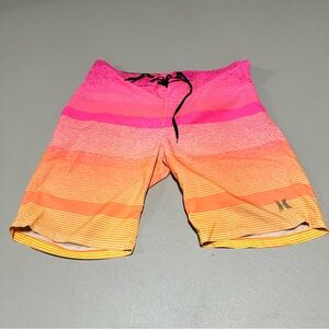 Hurley Phantom Board Shorts - Size 31 - Pink/Orange/Yellow.